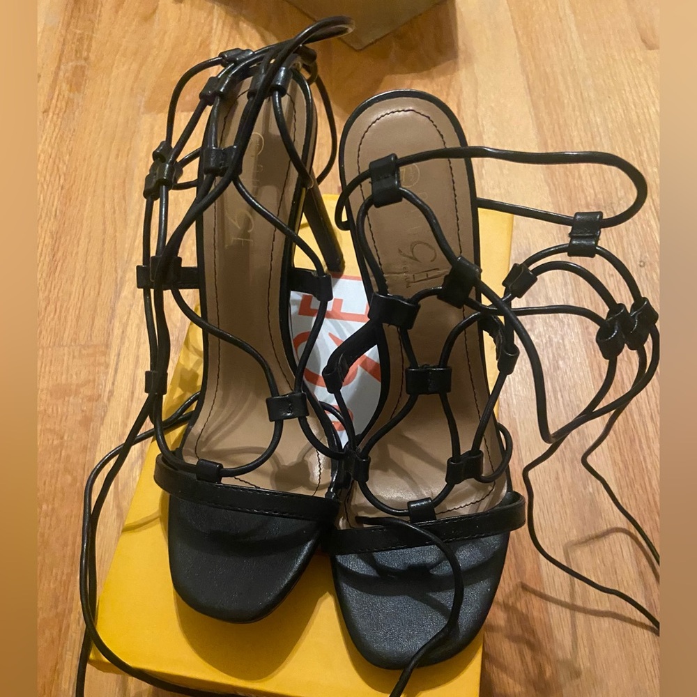 Black Lace Up Heels